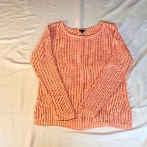 TALBOTS crochet knit long sleeve shirt 100% cotton womans L